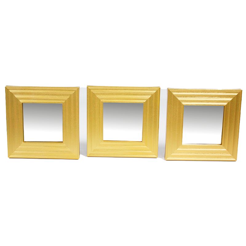 NEWTREE - Set Espejo Decorativo Dorado 3pcs