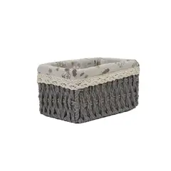 NEWTREE - Cesta Tejida De Mimbre Pequeña Gris