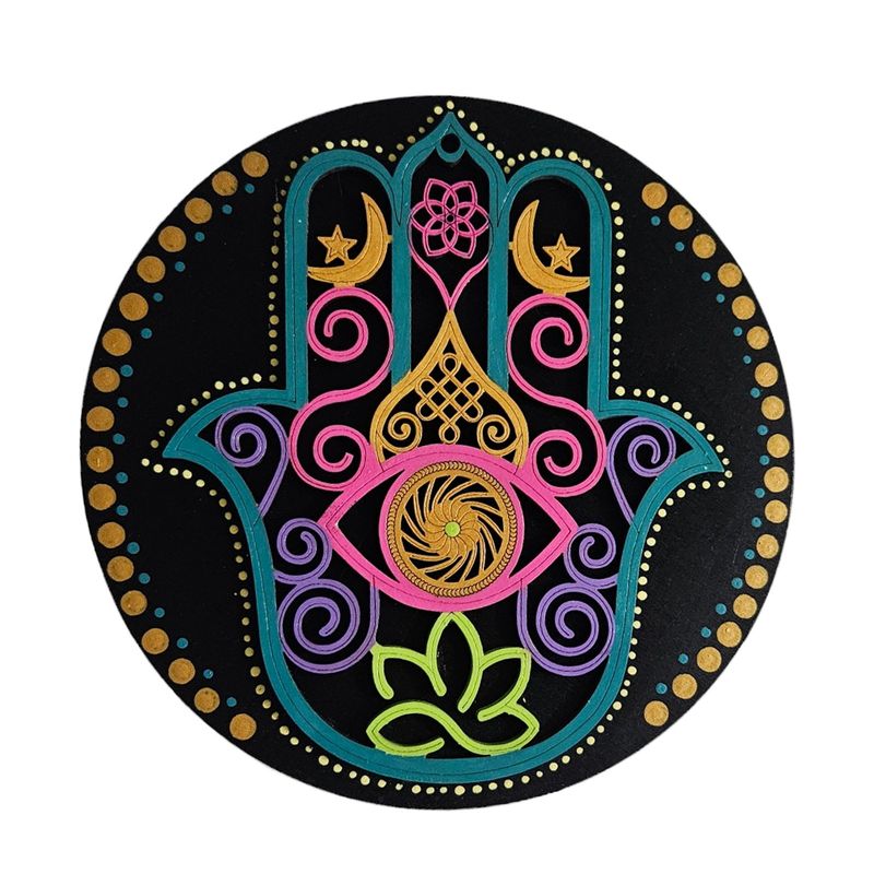 CREA TALLER - Cuadro hamsa decorativo de madera
