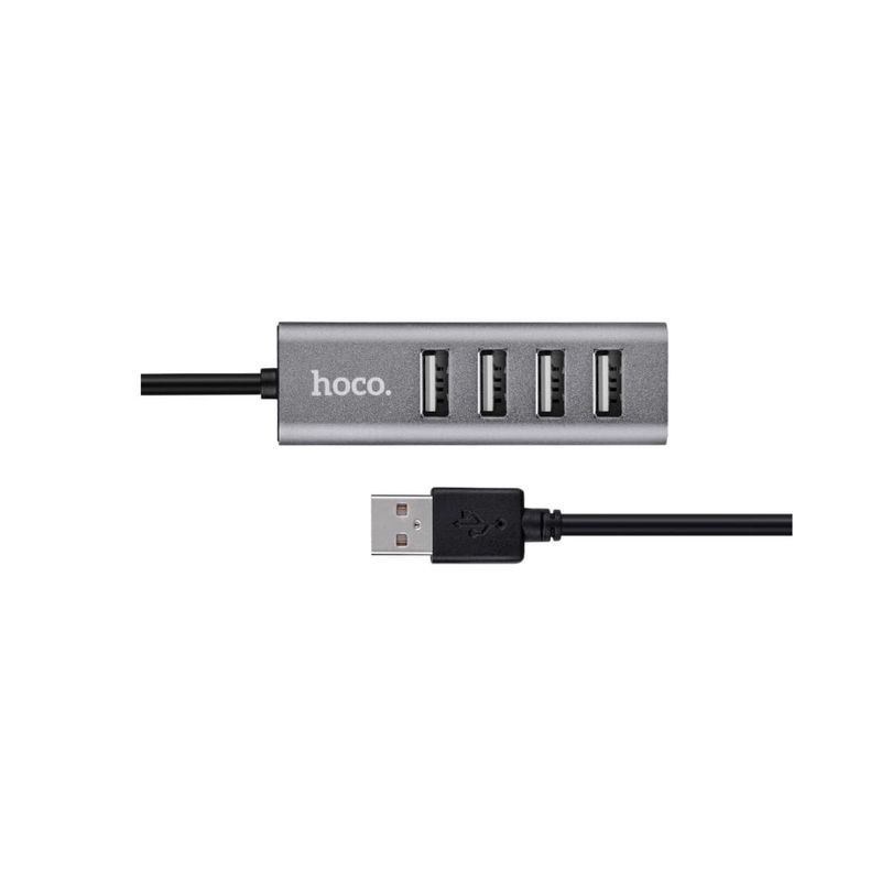 HOCO - Cable HUB USB 4 Puerto Gris