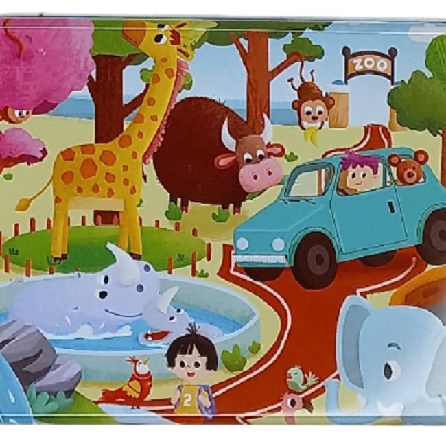 GENERICO - Puzzle 120 Piezas Auto Zoo