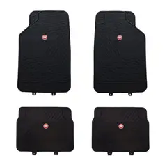 GENERICO - Pisos De Goma Fiat Logo Rojo Para Vehículos 4 Piezas