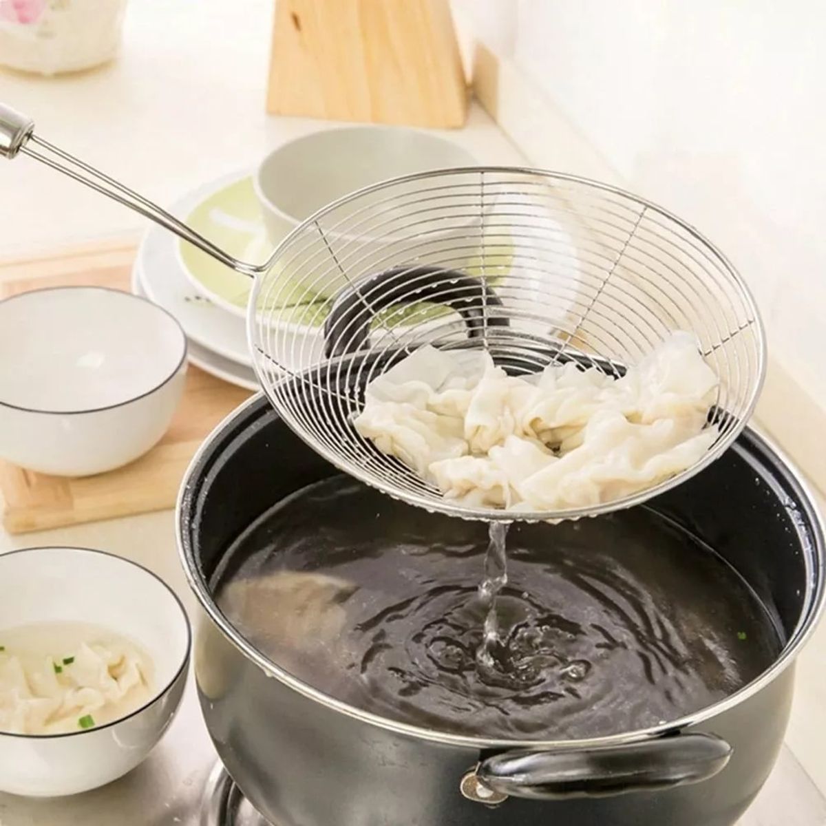 GENERICO - Colador Para Frituras 19cm Multiuso Acero Cocina