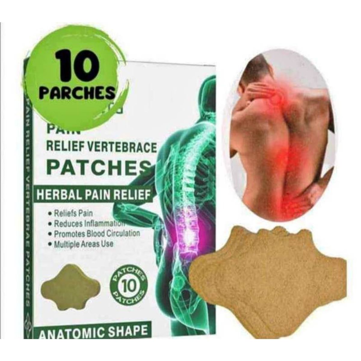 GENERICO - Pack 100 Parches Para La Columna Lumbar Alivio Del Dolor