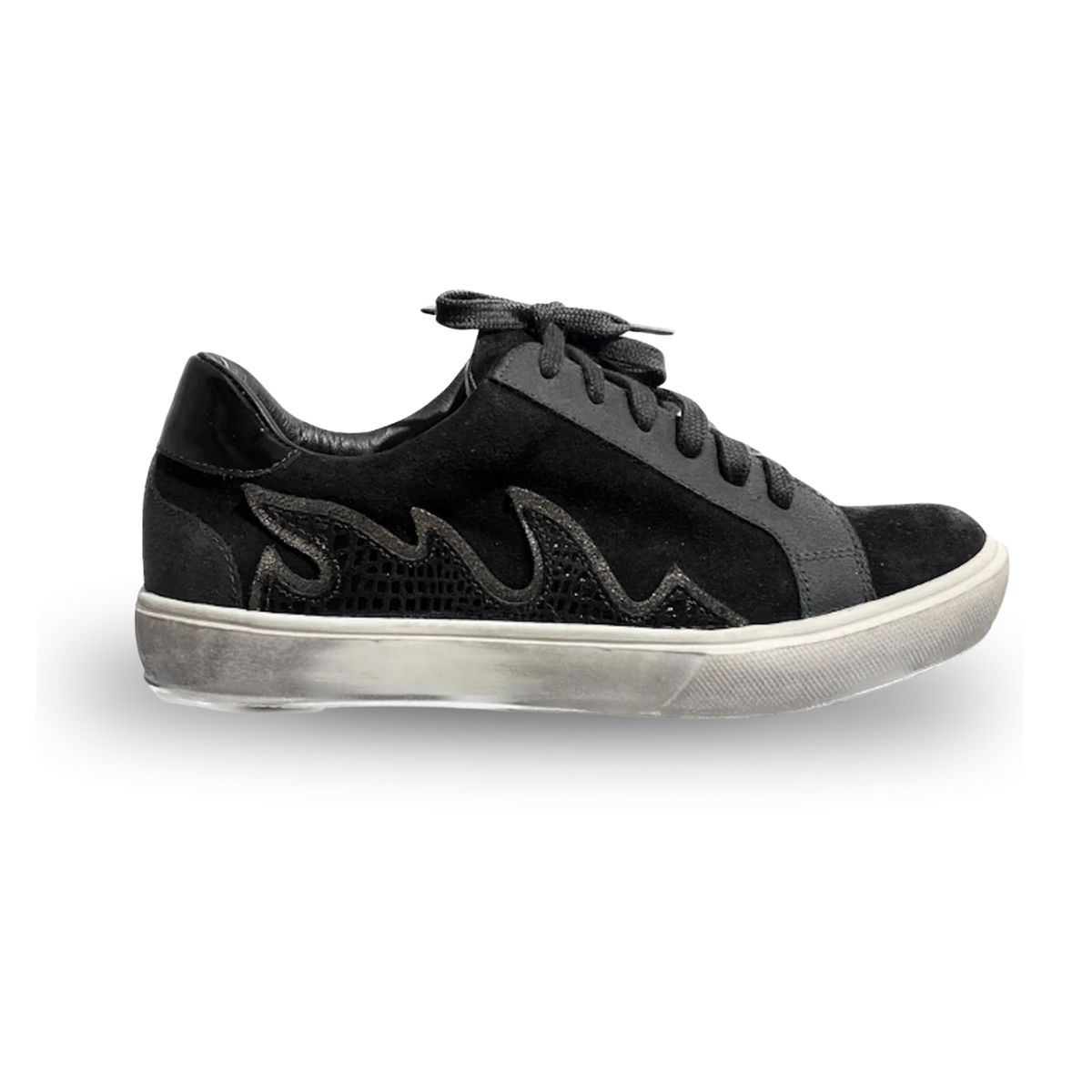 VANESSA GIL - ZAPATILLA MUJER DE CUERO LAURA NEGRA