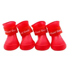 METALFER - Botas Antideslizante Impermeable para Perro Talla L Rojo