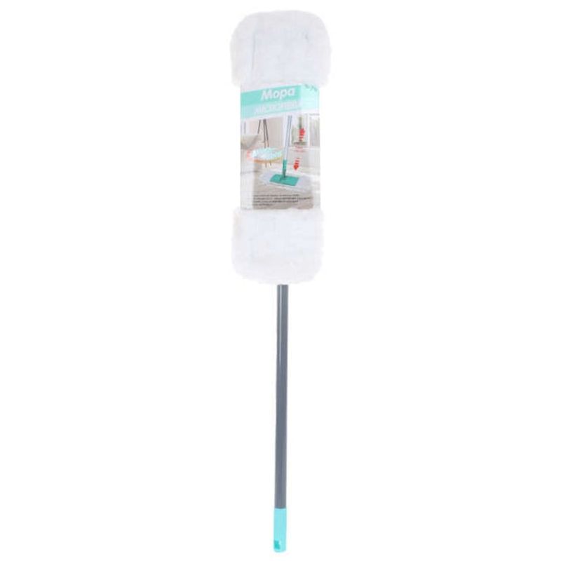 GENERICO - Mopa Trapeador Blanco Microfibra 46Cm Con Mango 130Cm
