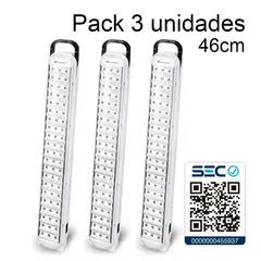 POWERLAB - Pack 3 Lámparas de Emergencia 46cm Batería Recargable Certificadas