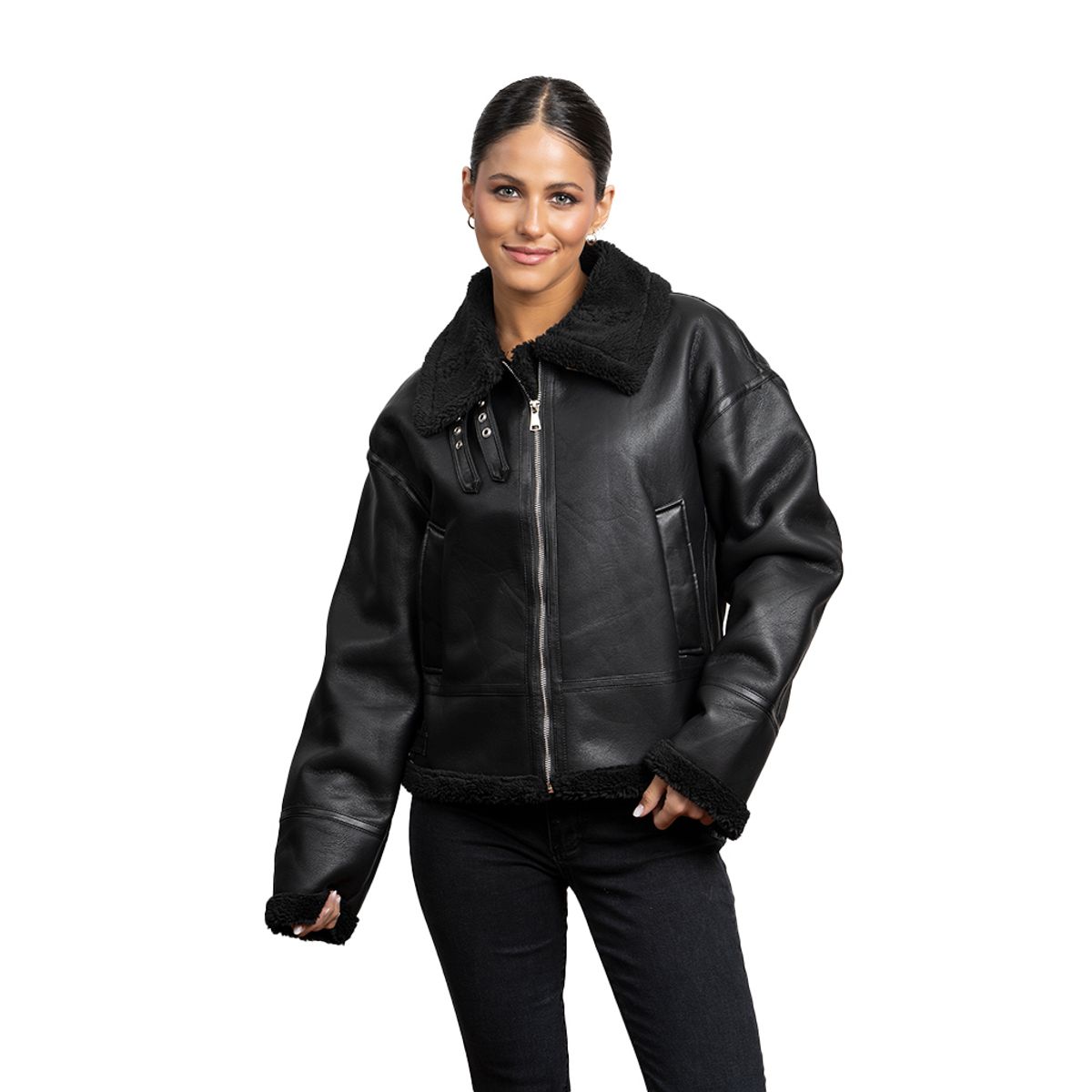 TODOPIEL - Chaqueta de Ecocuero Mujer Negro Todopiel