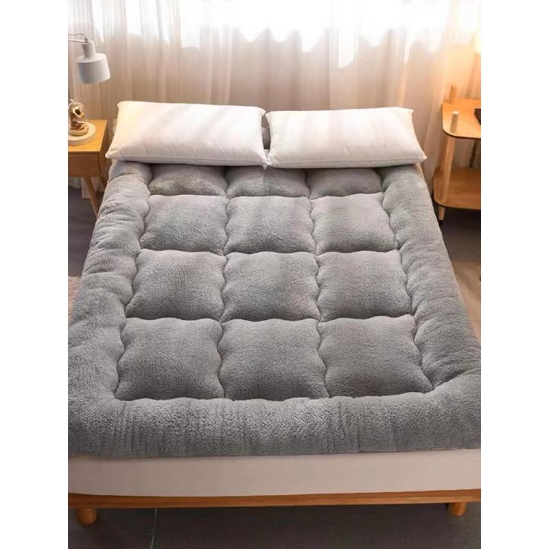 DIANA - topper GRIS cubre colchon de invierno acolchado 1 plaza 100 x 200