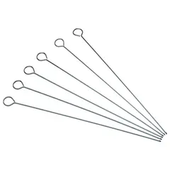 GENERICO - Set 6 Brochetas Metal 30cm Cocina Anticucho Asado Barbacoa