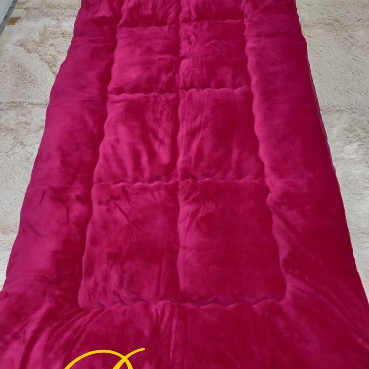 DIANA - topper BURDEO cubre colchon de invierno acolchado 1 plaza 100 x 200