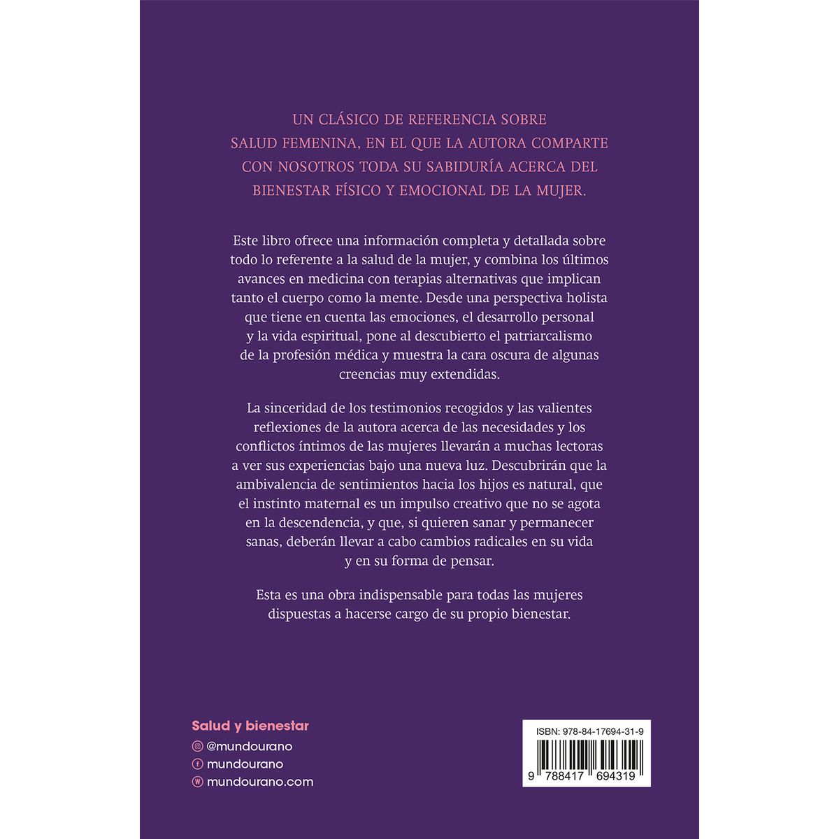 EDICIONES URANO - LIBRO Cuerpo De Mujer Sabiduria De Mujer-Ed.Revisada
