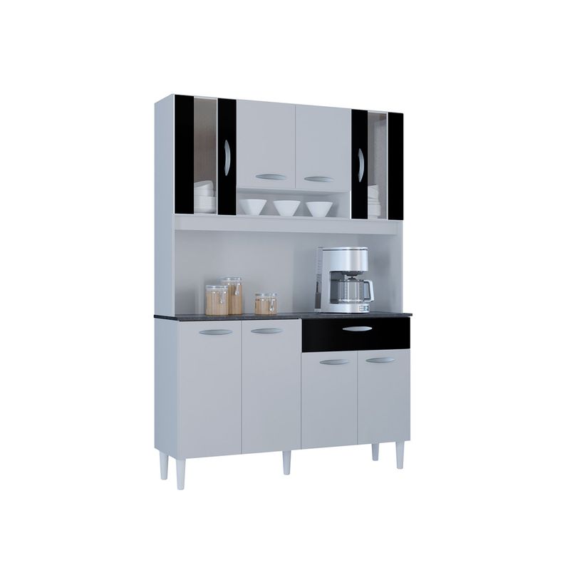 TAHUARI - Mueble de cocina Coral 8 puertas blanco/negro