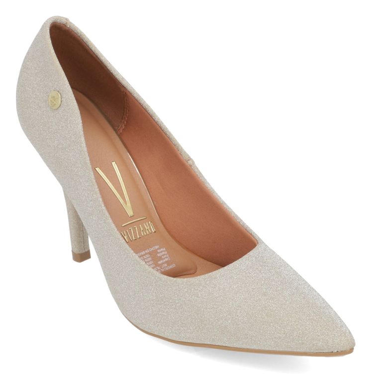 Stiletto Taco Aguja Plateado Glitter Mujer