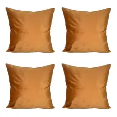 GENERICO - Funda Para Cojín Terciopelo Velvet Liso Pack De 4 Unidades Terracota