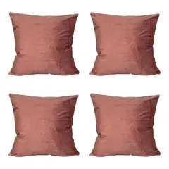 GENERICO - Funda Para Cojín Terciopelo Velvet Liso Pack De 4 Unidades Bronce