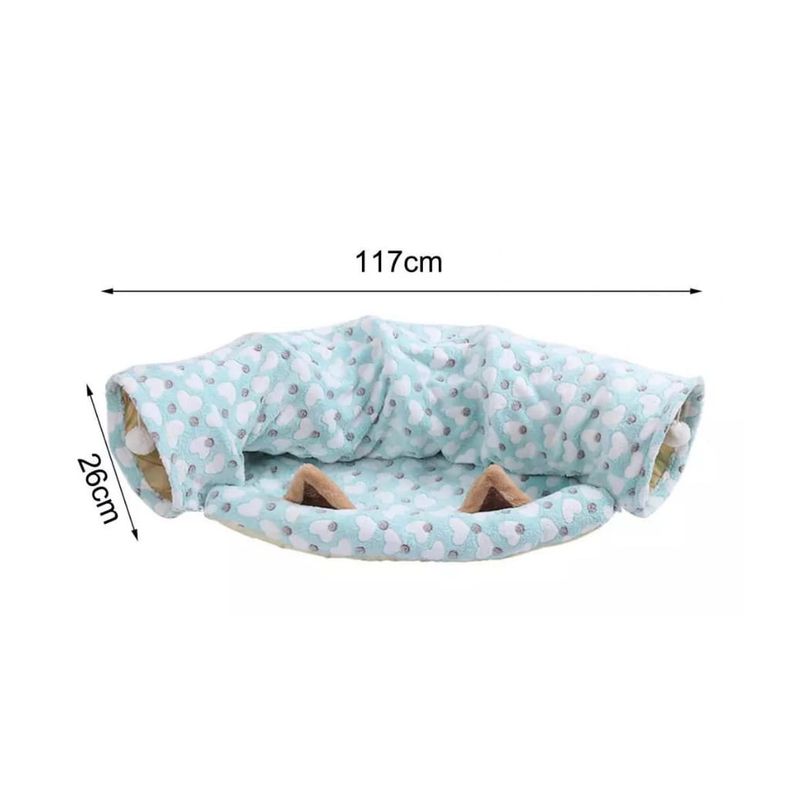 GENERICO - Cama Túnel Para Gatos Celeste.