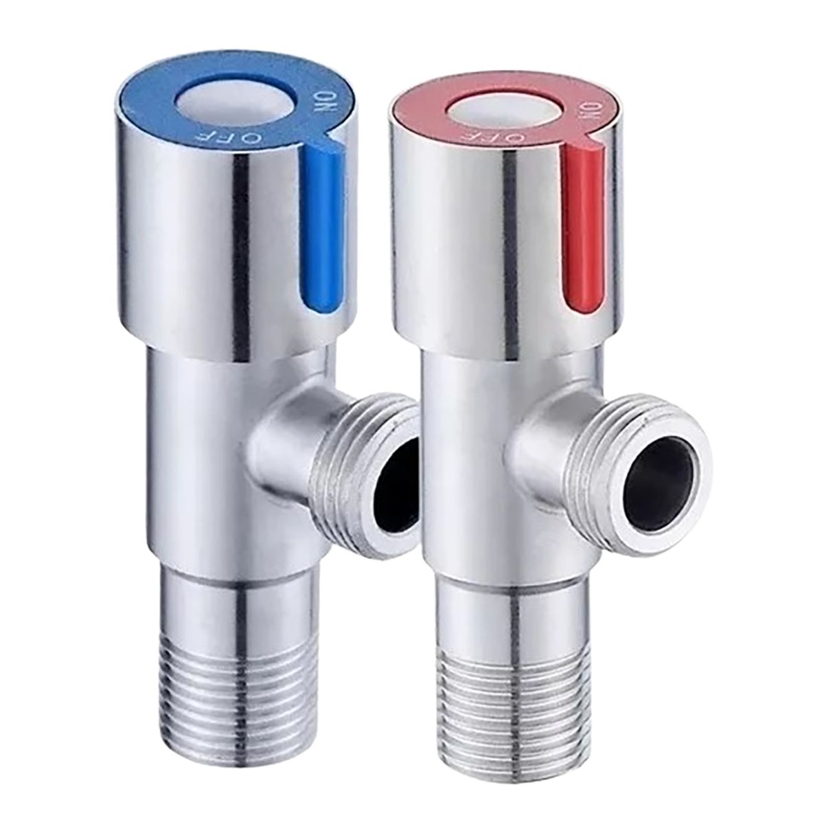 GENERICO - Llave Angular Baño Cocina Agua 1/2 He-he Acero Inox Pack X 2