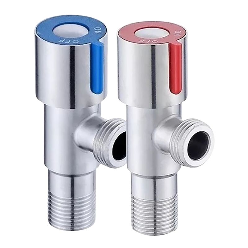 GENERICO - Llave Angular Baño Cocina Agua 1/2 He-he Acero Inox Pack X 2