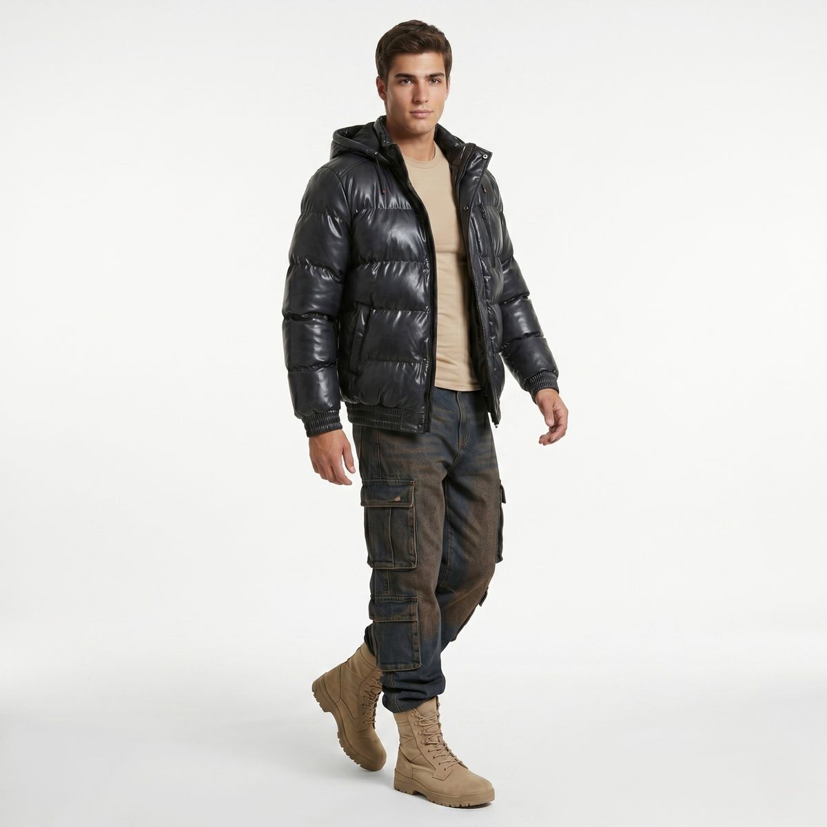 D'JOE - Chaqueta Parca Acolchada Impermeable Hombre