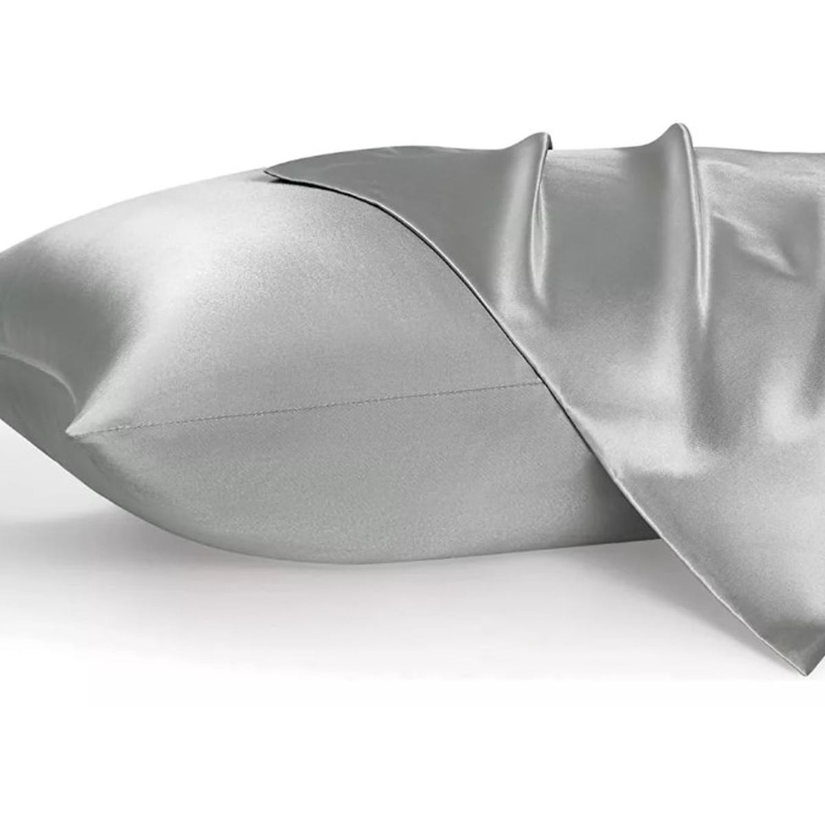 GENERICO - Set 2 Funda Almohada Satín Saten Tipo Seda 102x51cm Gris