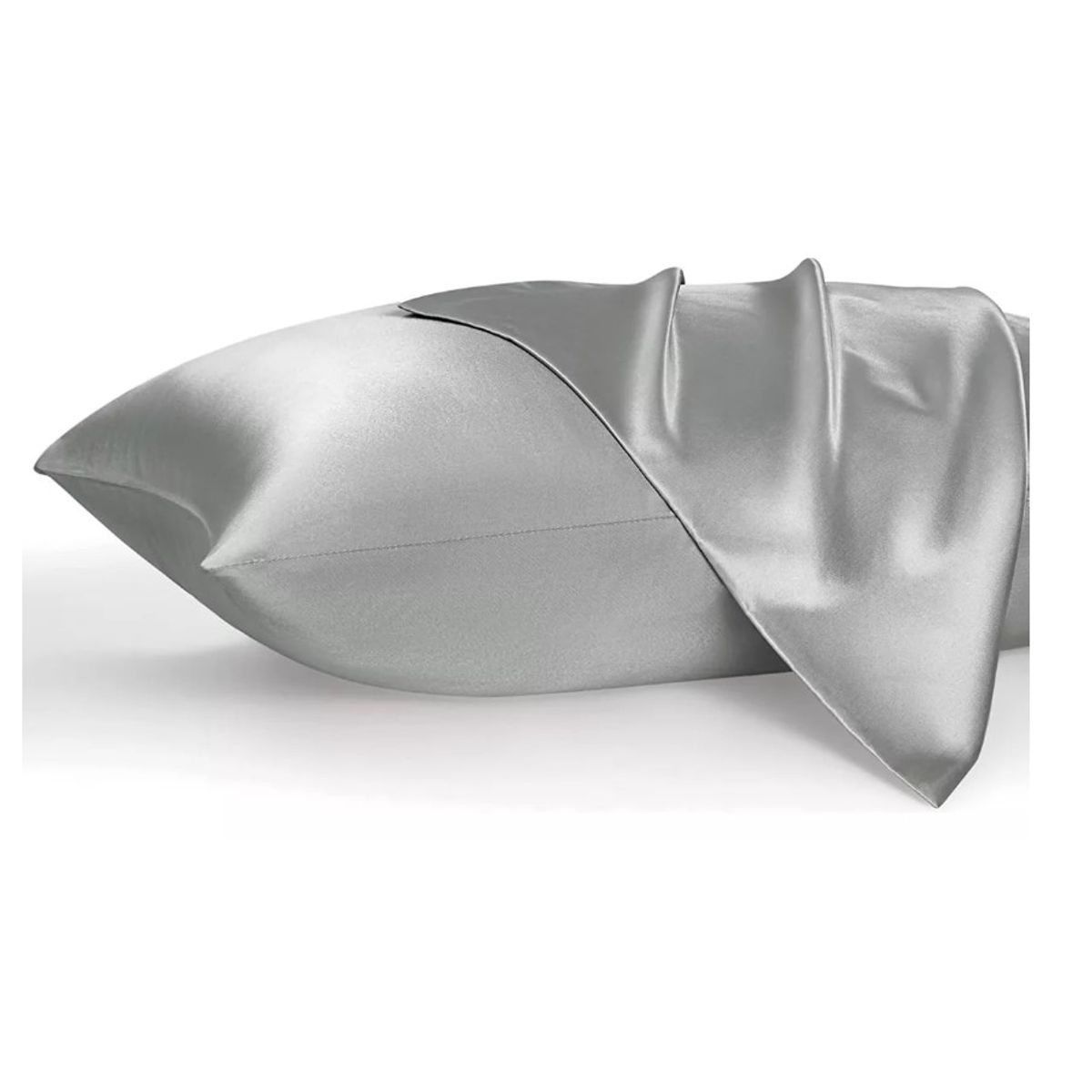 GENERICO - Set 2 Funda Almohada Satín Saten Tipo Seda 102x51cm Gris