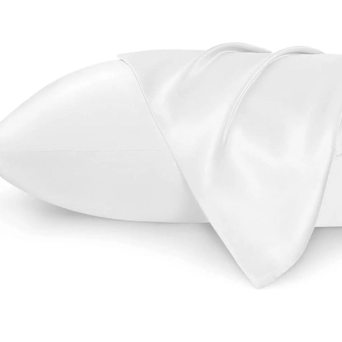 GENERICO - Set 2 Funda Almohada Satín Saten Tipo Seda 102x51cm Blanca