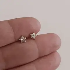 JOYAS VALDES GARCIA - Aros estrella mini con circones