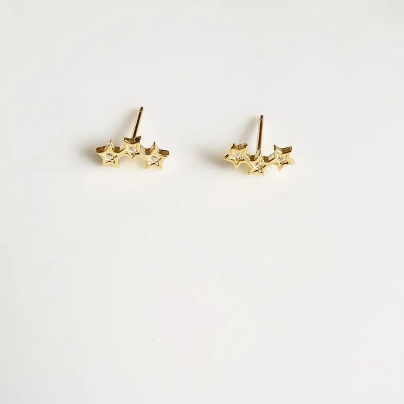 JOYAS VALDES GARCIA - Aro estrella triple con circones.-