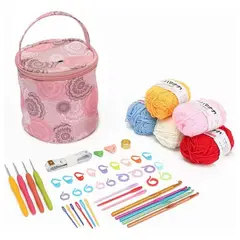 GENERICO - Set De Bolsito Lanas Y Accesorios Para Tejer