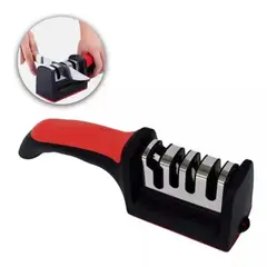 GENERICO - Afilador De Cuchillos De 3 Filos De Acero Inoxidable 4 En 1