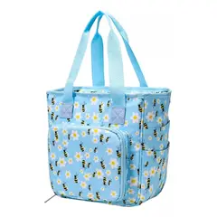 GENERICO - Bolso Porta Tejido Lana Palillos Crochet Tipo Cartera Abejas