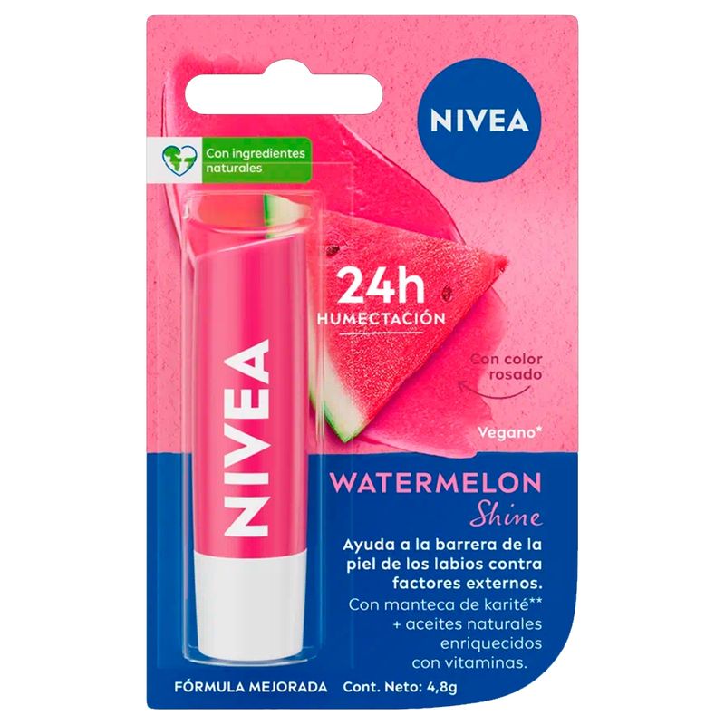 NIVEA - Balsamo Labial Humectante Watermelon Shine 48g Nivea