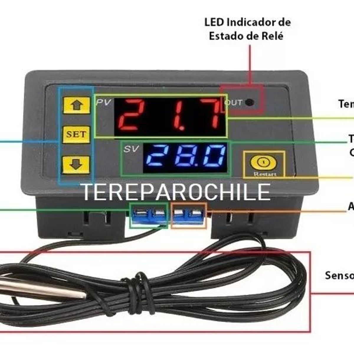 KUANGYE - Termostato Control Digital Temperatura Frio Calor W3230 220v