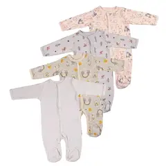 BEBESIT - Pack de 4 Pijamas unisex 0-3M