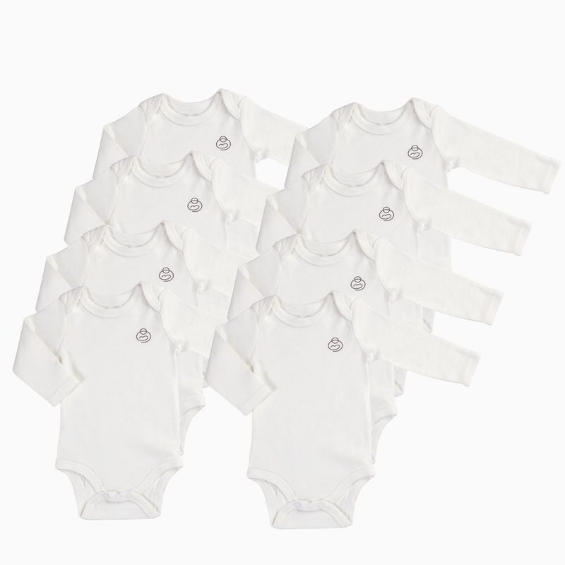 BEBESIT - Pack de 8 Bodys Manga Larga 0-3M