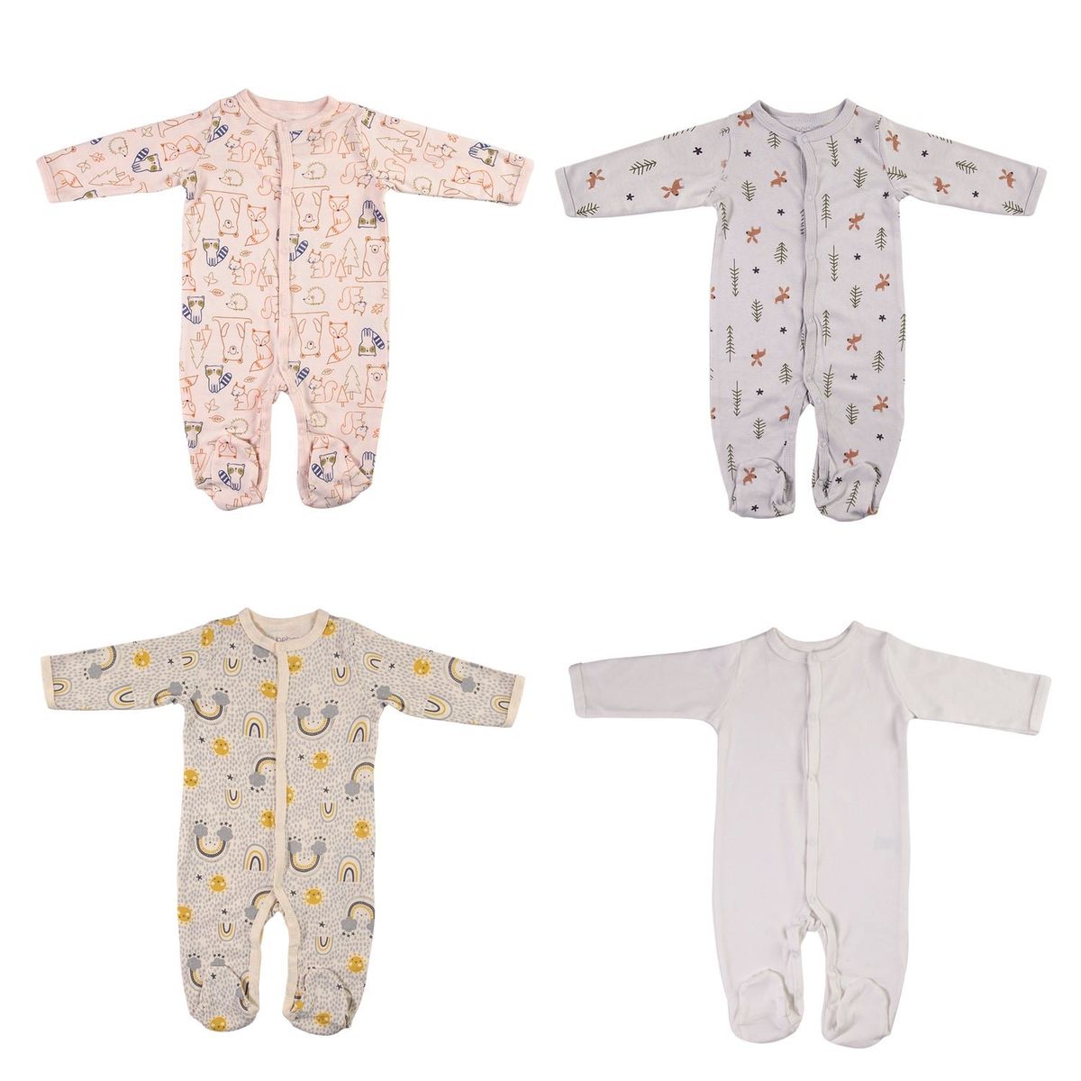 BEBESIT - Pack de 4 Pijamas unisex 3-6M