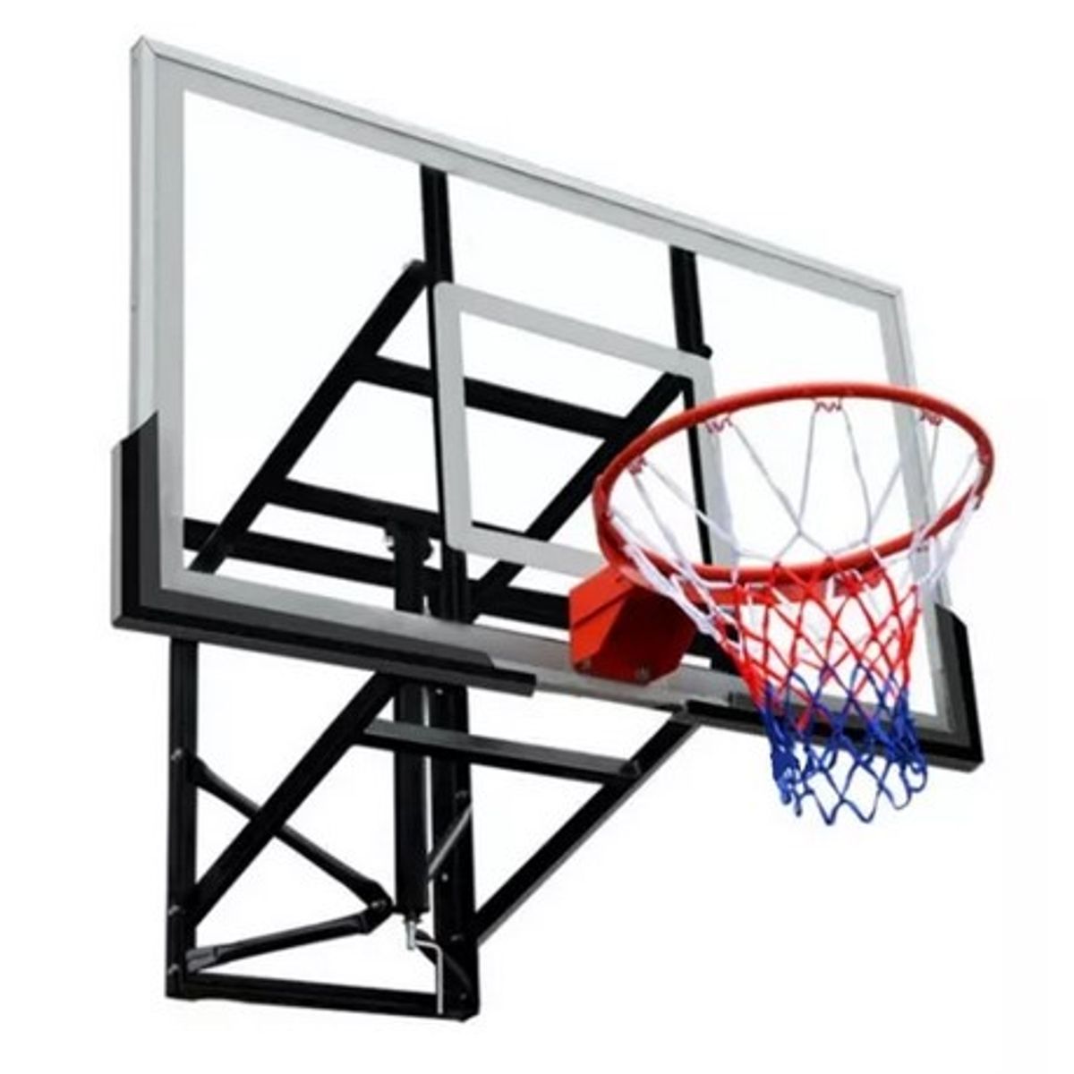 NORDIK - Tablero Vidrio Templado con Aro de Basketball Altura Ajustable