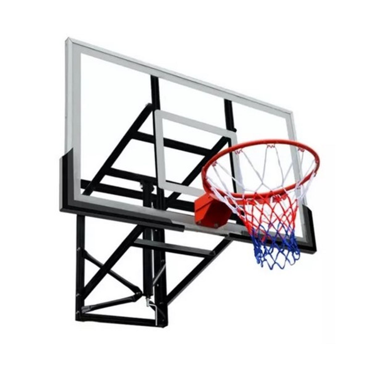 NORDIK - Tablero Vidrio Templado con Aro de Basketball Altura Ajustable