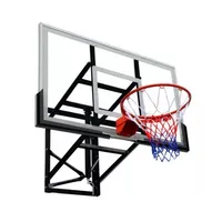 Tablero Vidrio Templado con Aro de Basketball Altura Ajustable