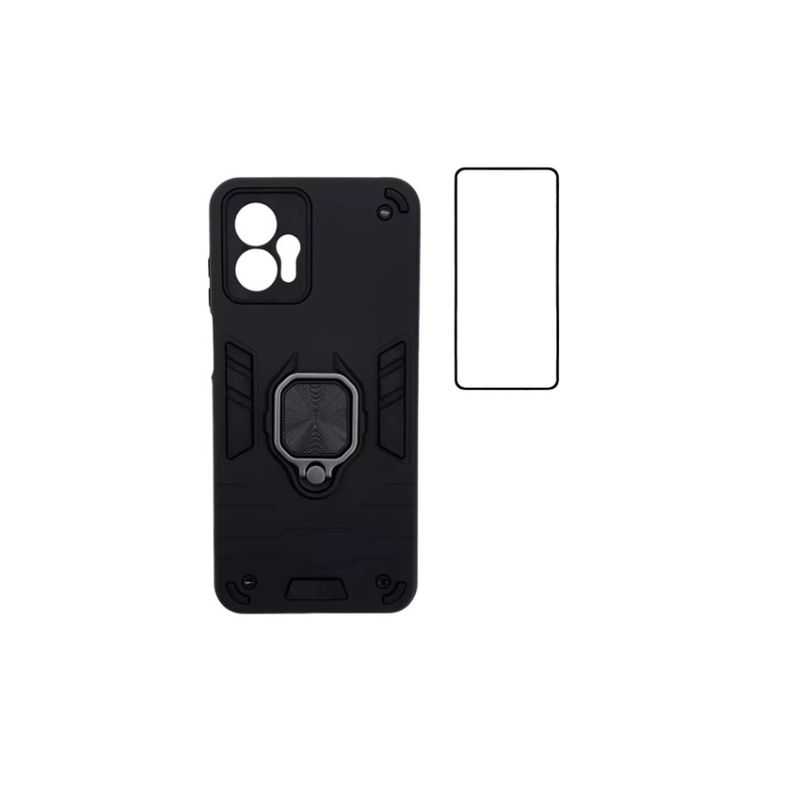 GENERICO - Carcasa Antishock Para Motorola G13 Negro + Lamina Pantalla