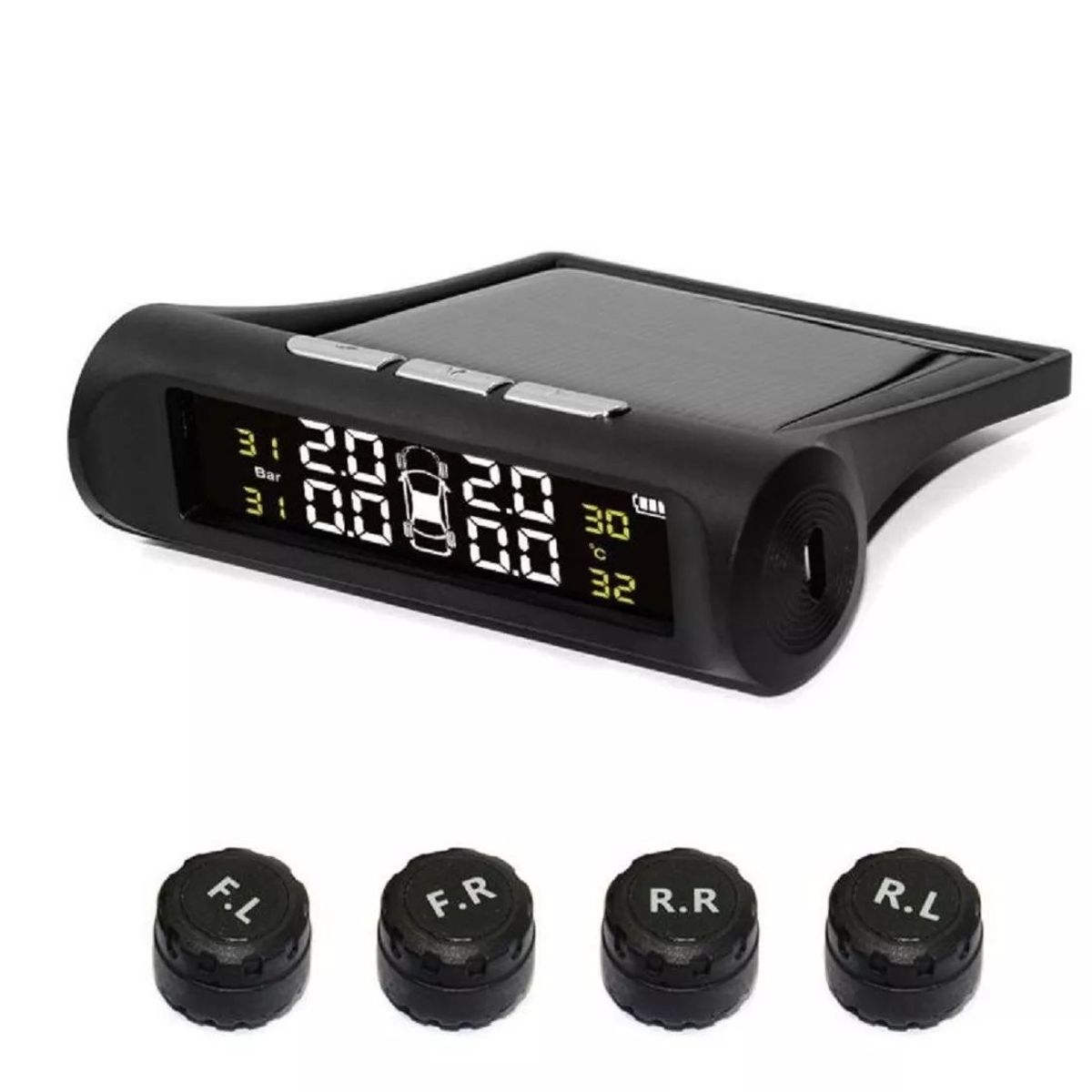 KUANGYE - Sistema Monitoreo Presión Neumáticos Auto Carga Solar Tpms