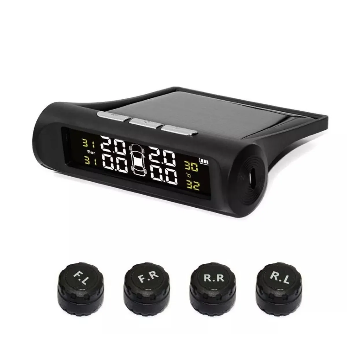 KUANGYE - Sistema Monitoreo Presión Neumáticos Auto Carga Solar Tpms