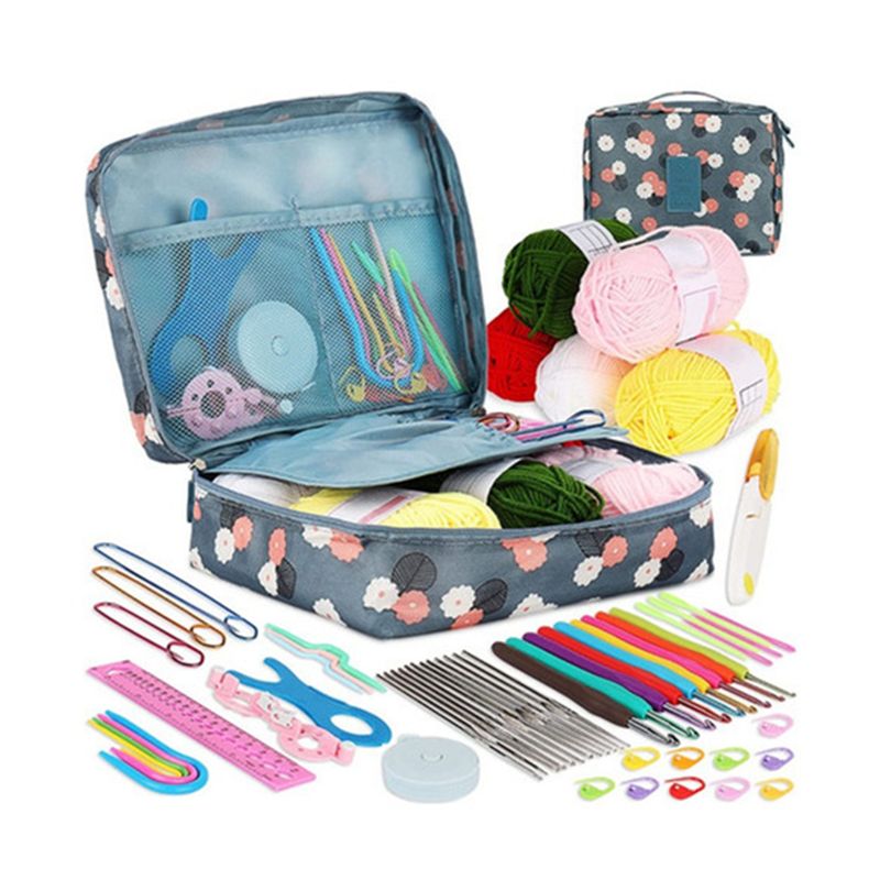 GENERAC - Set De Crochet Con Bolsito, Lanas Y Accesorios Para Tejer 59