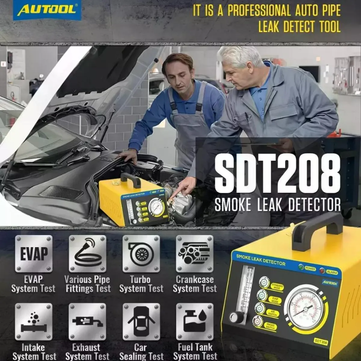 Probador Sistema Enfriamiento De Escape Vacío Sdt208 Autool, marca GENERICO - Foto 2