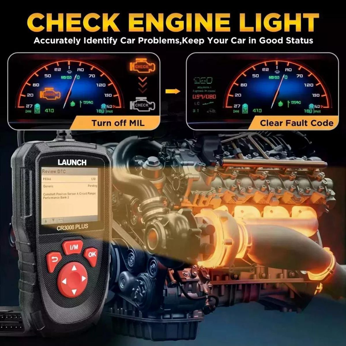 LAUNCH - Escáner Automotriz Launch Cr3008 Plus Obd2 Scanner Multimarc