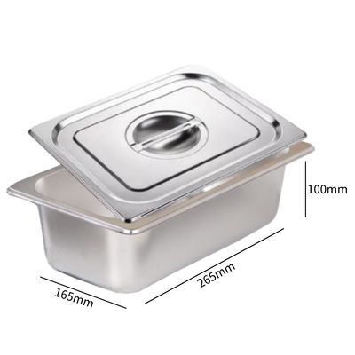 Imagen 2 del producto Pack 6 Deposito Gastronomico Acero 16 Cm X 26 Cm Con Tapa