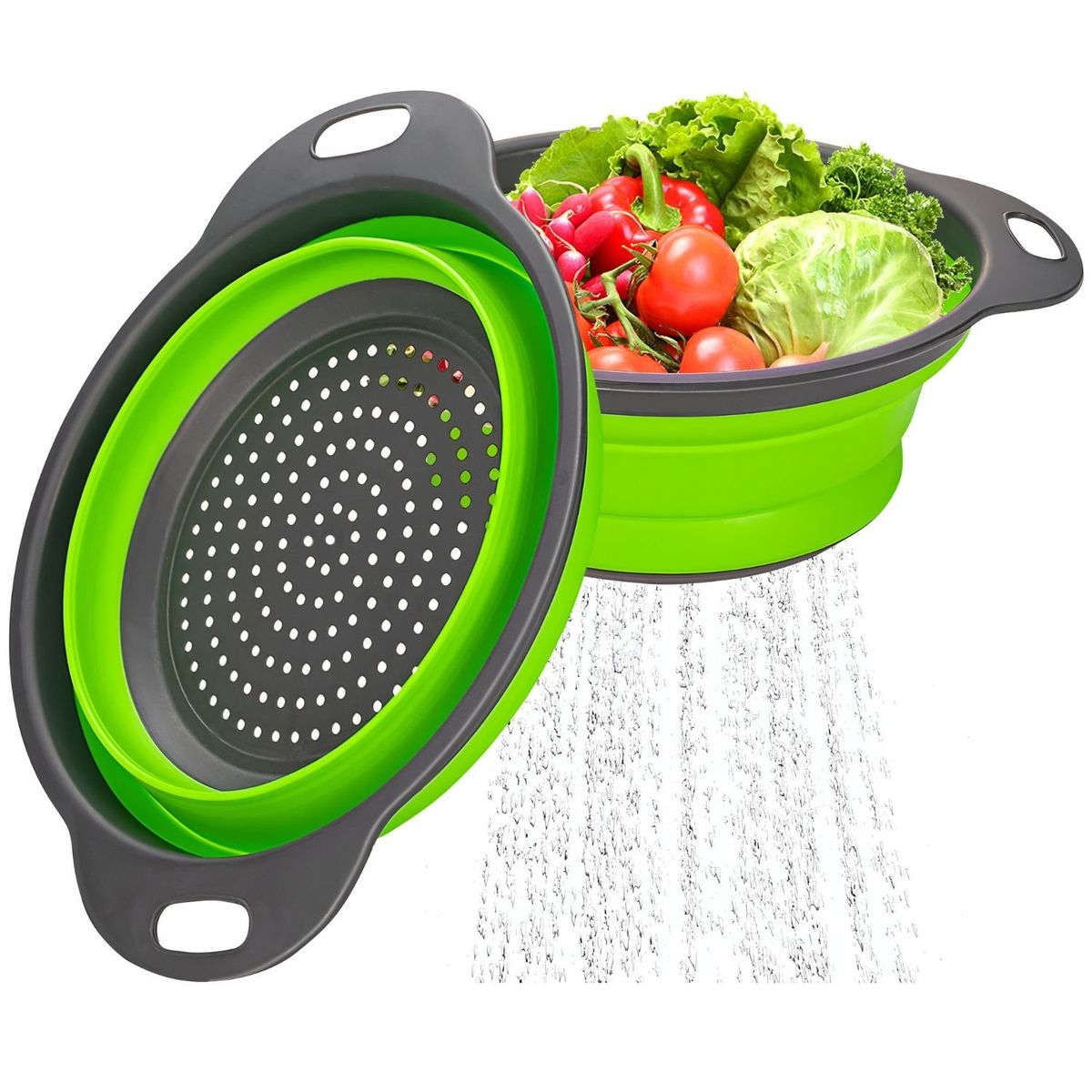 GENERICO - Colador Plegable Silicona 20cm Frutas Verduras Escurridor Cocina