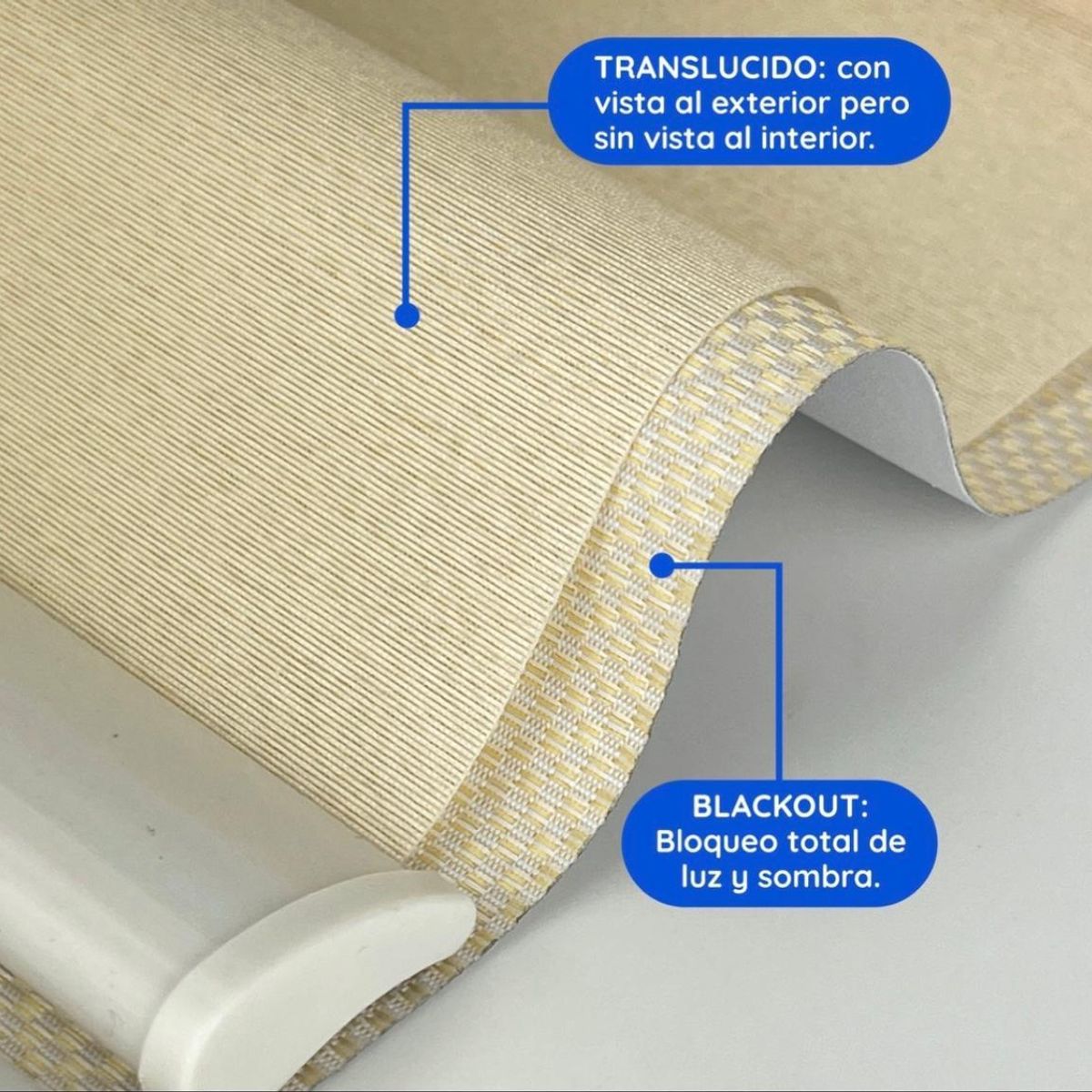 GENERICO - Cortina Roller Doble-Beige 120x240 Black-out